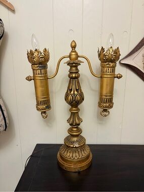 VTG regency Antique candle candelabra Victorian Romantic art nouveau lamp
